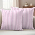 thumbnail image 2 of Pink White Stripe Outdoor Pillow Covers 16x16 Set of 2,Waterproof Patio Throw Pillowcase Protectors,Modern Minimalist Geometric Striped Decorative Pillow Shams Cushion Covers for Seat Bed Couch Sofa, 2 of 8