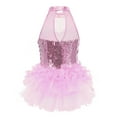 thumbnail image 2 of LiiYii Kids Girls Sequins Ballet Dance Dress Jazz Latin Street Dance Leotard Performance Active Wear Pink 6, 2 of 7