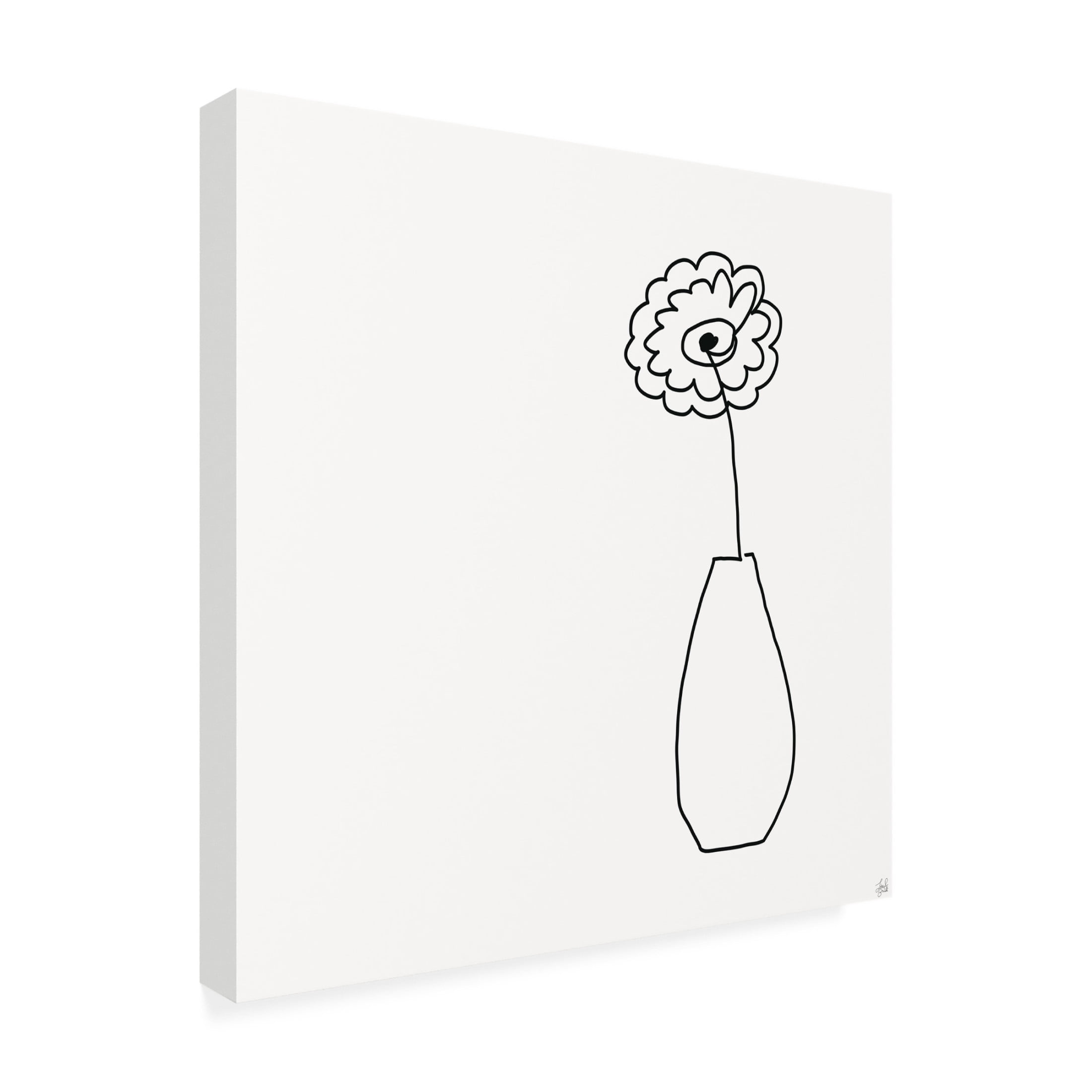 Canvas Wall Art - Line and Brush 'Floral Bouquet 3' Wall Art for Living Room, Bedroom, or Office Décor by Trademark Fine Art - 24 x 24 Inches