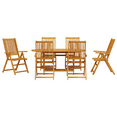 thumbnail image 4 of vidaXL Outdoor Dining Set Set of 7 Acacia Wood Color Solid Acacia Wood, 4 of 4
