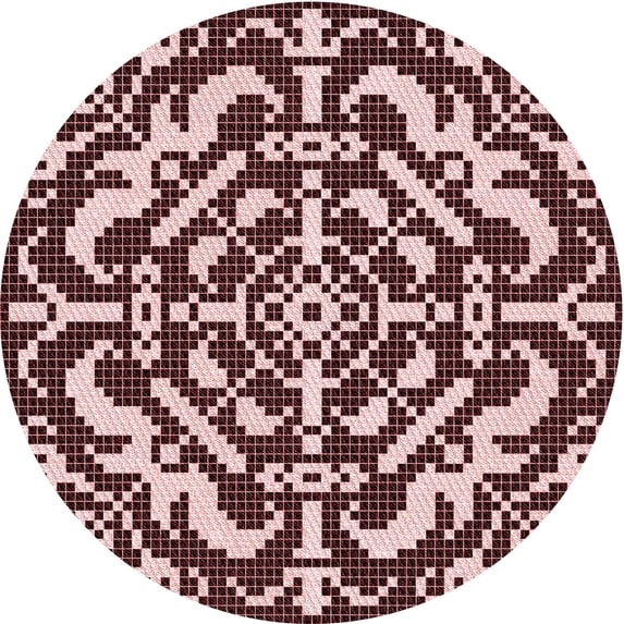 Ahgly Company Machine Washable Indoor Square Transitional Flamingo Pink Area Rugs, 3' Square