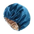 thumbnail image 4 of Gorro de seda para dormir, gorro para el pelo para bañarse, lavarse la cara y maquillarse. azul, 4 of 9