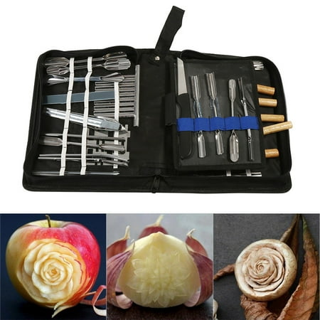 Classic Ikon Carving Set 46pcs/Set Carving Tools Kit with Bag Pack Fruit/vegetable Garnishing/cutting/slicing Set ()