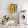 thumbnail image 5 of Rolling Laundry Cart with Wheels, Hamper Basket Organizer with Hanging Rack and Wire Storage Shelf, 5 of 10