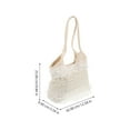 thumbnail image 2 of FELTECHELECTR 1Set White Purses for Women Woven Beach Bag Casual Beige Polyester Large Capacity Women Shopping, 2 of 8