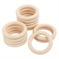 thumbnail image 2 of Paquete de 30 Anillos Madera Sin Terminar, Natural 4 Pulgadas para Manualidades, Fabricación Joyas, Macramé y Decoración del Hogar, 2 of 5