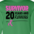 thumbnail image 4 of Inktastic Breast Cancer Survivor 20 Years and Running with Pink Ribbon Long Sleeve T-Shirt, 4 of 5