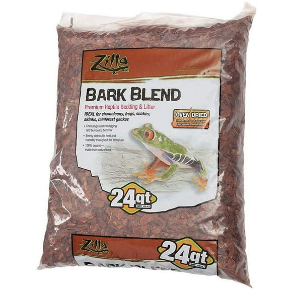 Zilla Bark Blend Premium Reptile Bedding & Litter [Reptile, Bedding] 24 Quarts