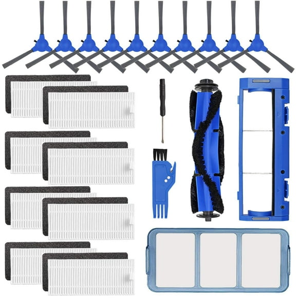 Replacement Parts Accessories Kit for Eufy RoboVac 11S, RoboVac 15C, RoboVac 30, RoboVac 30C, RoboVac 12, RoboVac 35C Vacuum Filters, 10 Side Brushes, 8 Filter, 1 Pre Filter, 1 Roller Brus