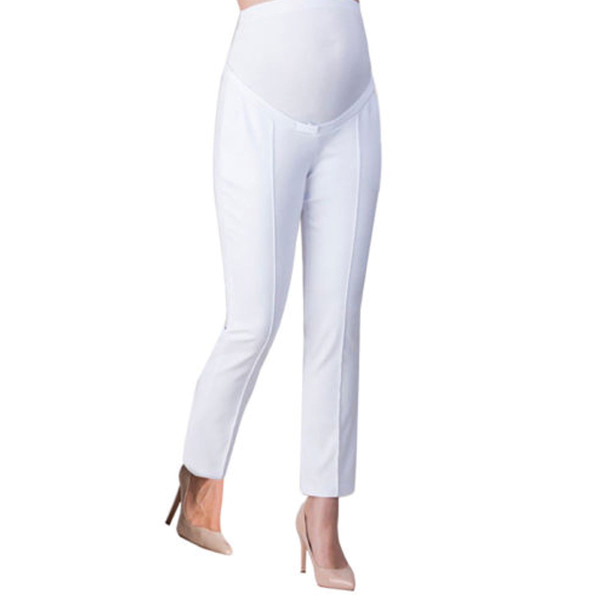 Maternity Pants Comfortable Stretch Over-Bump Women Pregnancy Casual Capris for Work 