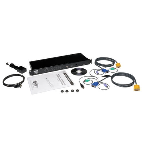 Tripp Lite by Eaton 16-Port Rackmount KVM Switch w/ Built in IP and On Screen Display 1U - 16 Computer(s) - 1 Local User(s) - 1 Remote User(s) - 2048 x 1536 - 1 x Network (RJ-45) - 1 x USB - Rack-m...