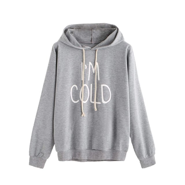 Sudadera con capucha SweatyRocks para mujer, manga larga, color gris XXL