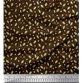 thumbnail image 1 of Soimoi Brown Viscose Chiffon Fabric Holly Leaves Leaves Print Fabric by Yard 42 Inch Wide, 1 of 3
