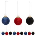 thumbnail image 2 of 12pcs Flocking Christmas Tree Baubles Plush Soft Hanging Ornaments Red Black Blue Holiday Decorations for Xmas Tree Home Party\n\n优 后的标题： \n**Flocking, 2 of 5