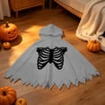 thumbnail image 2 of LILIYA Boy Girl Ghost Outfit Hooded Cloak with Scary Face, Halloween Cape for Trick-or-Treating, 2 of 9