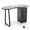 thumbnail image 2 of BarberPub Makeup Vanity Desk with Wheel, Nail Desk with Storage Drawer, 2 of 7