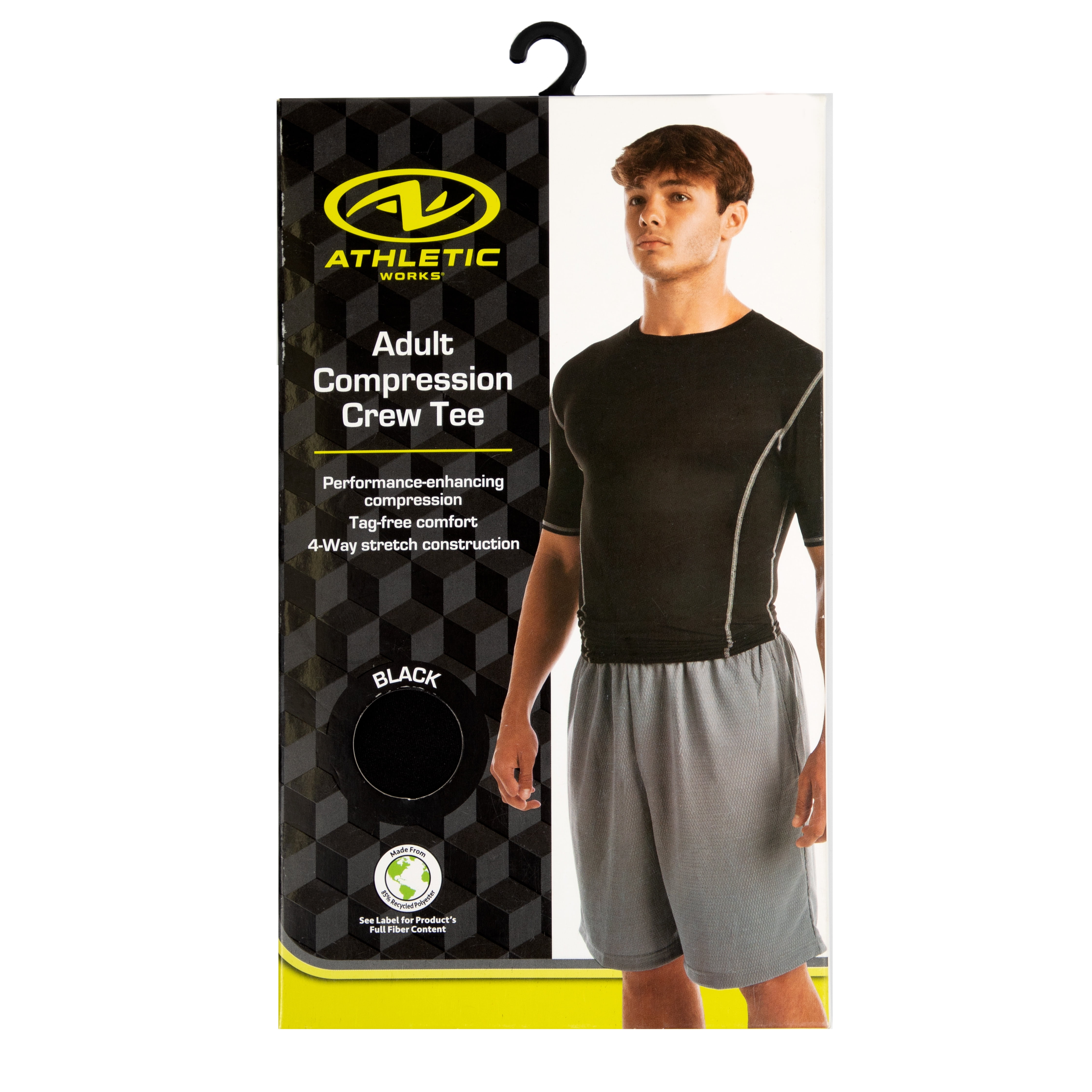 Athletic Works Adult Compression Long Short, XL, White, Unisex, 1 Pack