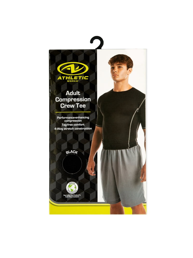 TopTie Men's 3 Pack Compression Short Sleeve Shirts - Athletic Moisture Wicking Fit (Black, XL)