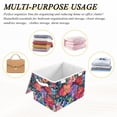 thumbnail image 6 of Yayeee Collapsible Storage Bin with Lid Fabric Closet Decorative Basket with Handles, Serene Floral Pattern, 6 of 7