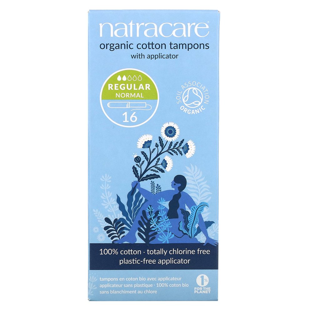 Natracare Organic All Cotton Tampons with Applicator, Regular 16 ea