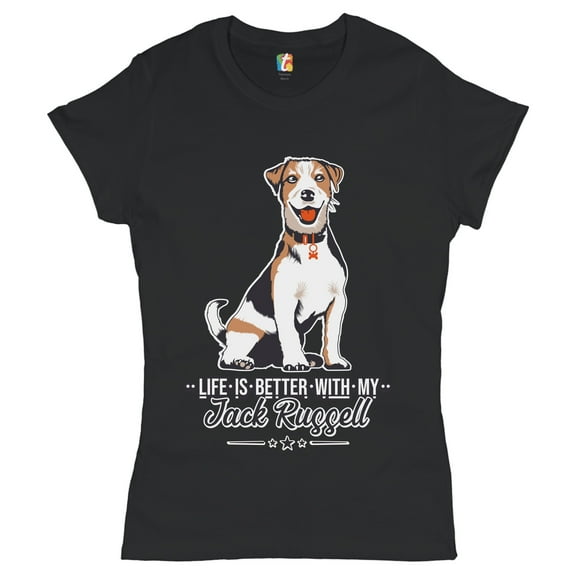 Tee Hunt Life is Better with My Jack Russell T-Shrit Dog Animal Lover Women's T-Shirt Tee