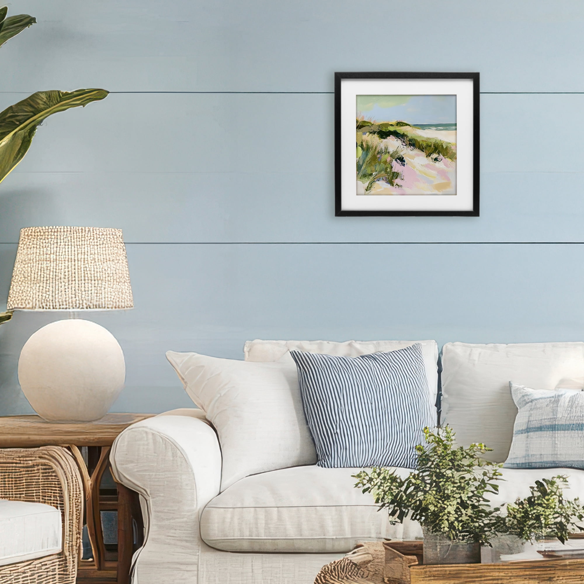 Stupell Industries Pastel Coastal Dunes at Sunrise Black Framed Print Under Glass, design by Heidi Kuntz
