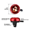 thumbnail image 2 of WIRESTER Bicycle Bell Red Aluminum Alloy Mini Bike Bell With Ring Horn Accessories for Adults Men Women Kids Girls and Boys - Funny Fox, 2 of 6