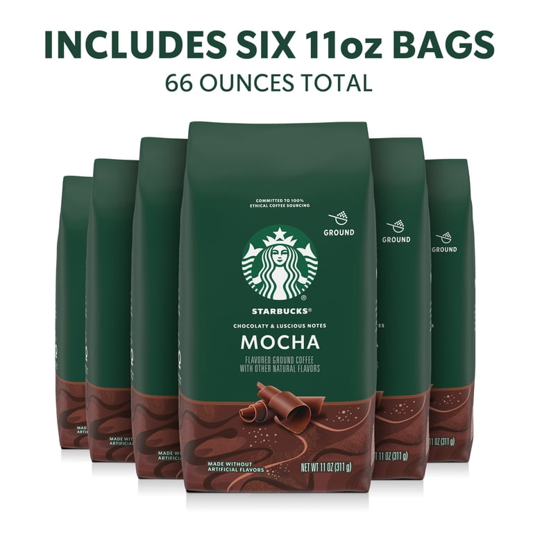 Starbucks at Home, Ground Coffee, 11 oz, Flavored Mocha Roast