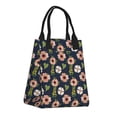 thumbnail image 2 of XMXT Reusable Lunch Bag Women, Small Pink Flowers Decorative Insulated Lunch Tote for Office Travel, 2 of 8
