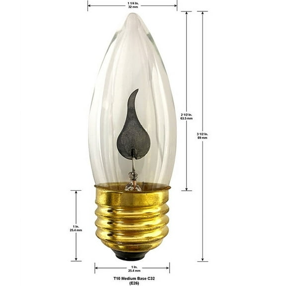 National Artcraft® 3 Watt Flicker Flame Light Bulb with Standard Base (Pkg/25)