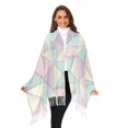 thumbnail image 3 of FORMRS Womens Scarf Winter Soft Long Big Warm Shawls Wrap Tassel Scarves, Purple Geometric, 3 of 9