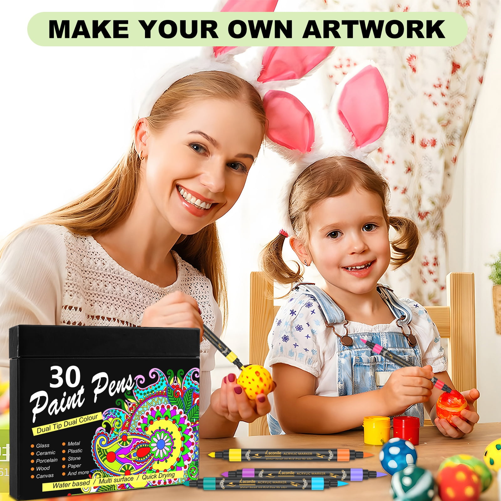 Gunsamg 42 Color Art Acrylic Paint Markers, Great Gift for Kids