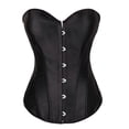 thumbnail image 1 of Bustier Corset Top Women Sexy Lingerie Sets Black Satin Waist Cincher, 1 of 4