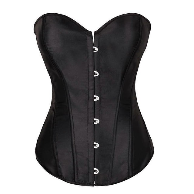 Bustier Corset Top Women Sexy Lingerie Sets Black Satin Waist Cincher