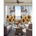 thumbnail image 6 of Sunflower Kitchen Curtains Blue Bottle Floral Country Bee Watercolor Cafe Short Curtains for Bathroom Blackout Window Curtain Grommet Small Window Treatment Drapes for Bedroom Living Room 42"x45"x2, 6 of 9