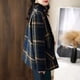 thumbnail image 5 of Chaqueta y abrigos casuales de manga larga sin capucha para mujer, chaqueta holgada de lana con retazos a cuadros a la moda, abrigo para mujer, 5 of 5