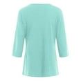 thumbnail image 5 of eczipvz Womens Casual Tops 3/4 Sleeve T-Shirts Round Neck Cute Tunic Tops Basic Tees Blouses Loose Fit Pullover(Light Blue,2XL), 5 of 6