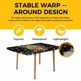 thumbnail image 4 of Christmas Table Cloths for 6 Foot Rectangle Tables, Xmas Botanical Birds Snowflake Wooden Patio Waterproof Elastic Fitted Tablecloths, Washable Rectangular Table Cover for Camping, 4 of 8
