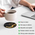 thumbnail image 4 of Marble Black Coasters Set of 6, Vintage Gold Art Abstract Farmhouse Absorbent Coasters for Drinks, Coaster for Bar Office Dining Coffee Table Accessories Decor, Non Slip Round Desk Coaster, 4 of 9
