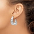 thumbnail image 3 of Solid Sterling Silver Polished and Textured Earrings - 29.5mm, 3 of 6
