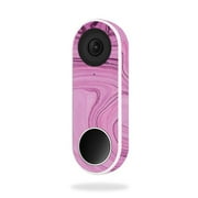 MightySkins NEHEL-Pink Thai Marble Skin for Nest Hello Video Doorbell - Pink Thai Marble