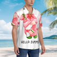 thumbnail image 4 of Haiem Watercolor Tropical Gnomes Printed Hawaiian Shirt for Men - Men’s Casual Beach Summer Shirts - Stretch Fabric with Modern Fit-Small, 4 of 7