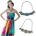 thumbnail image 5 of Collar con colgante de turquesa azul redondo estilo bohemio vintage para mujer de Farfi, 5 of 5
