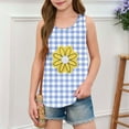 thumbnail image 4 of Cethrio Girls Tank Tops, Floral Printed Summer Casual Holiday Sleeveless Tops Blue Size 7-8T, 4 of 6