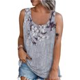 thumbnail image 4 of Pntutb Hauts Sans Manches pour Dames Femmes Tuniques pour Blouse Aguichant à Col Rond Imprimée Décontractée Ample d'Été Débardeur Sans Manches Sélections Éclair, 4 of 7