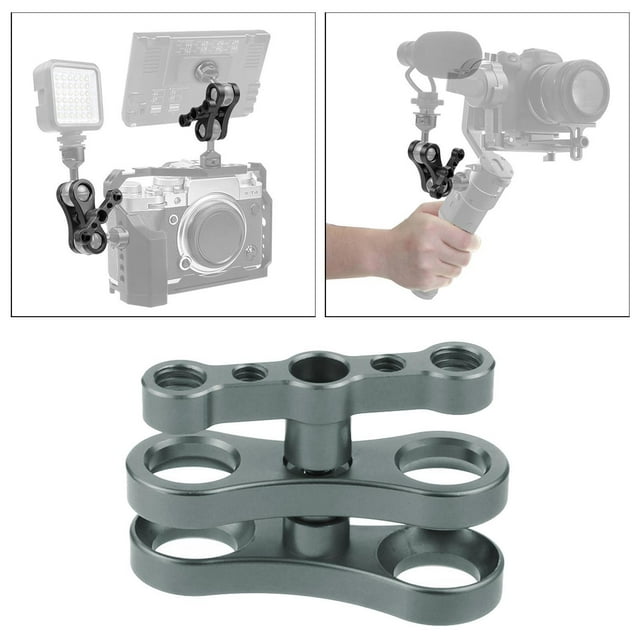 Abrazadera Universal de Aluminio Estándar de Mariposa de 1' para Sistema de lámpara de Buceo gris shamjiam Abrazadera de bola