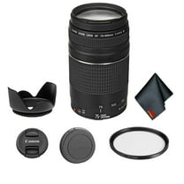 Canon EF 75-300mm f/4-5.6 III Telephoto Zoom Lens 6473A003 Bundle with Tulip Lens Hood UV Filter More(International Model)