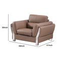 thumbnail image 5 of Benjara BM226778 Leatherette Chair with Stainless Steel Mirror Accented Armrests, Brown, 5 of 5