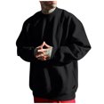 thumbnail image 1 of Chandail Décontracté pour Hommes, Manches Longues Col Rond avec Manches Contrastées, Style Sportif pour Course et Détente Noir G, 1 of 4