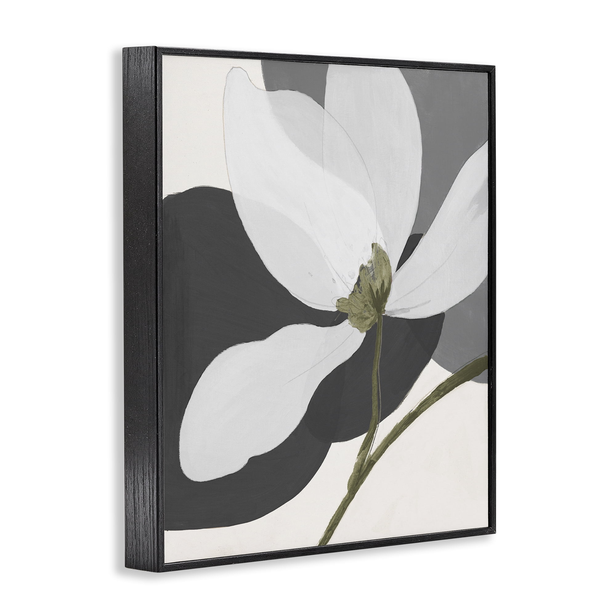 Stupell Industries Abstract Floral Shape Botanical & Floral Painting Black Framed Art Print Wall Art, 16 x 20